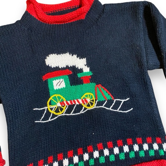 Claver Boys Toddler Knit Roll Hem Train Pullover Sweater Size 2T - Picture 2 of 4